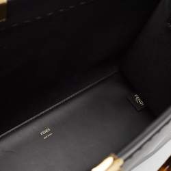 Pre Owned Fendi Black Leather Medium Sunshine Shopper Tote