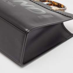 Pre Owned Fendi Black Leather Medium Sunshine Shopper Tote