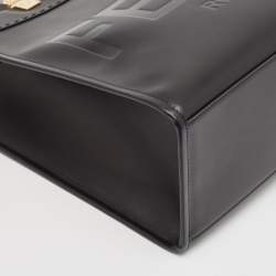 Pre Owned Fendi Black Leather Medium Sunshine Shopper Tote