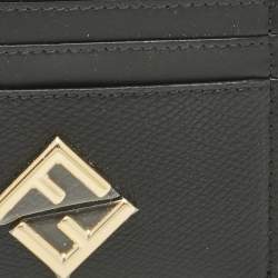 مملوكة مسبقًا Fendi Black Leather FF Card Holder