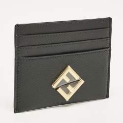 مملوكة مسبقًا Fendi Black Leather FF Card Holder