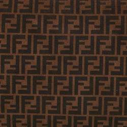 Pre Owned Fendi Tobacco Zucca Suede Flat Zip Pouch