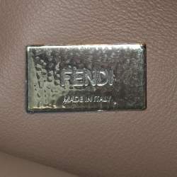 مملوكة مسبقًا Fendi Grey/White Woven Leather Mini Peekaboo Top Handle Bag