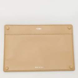 Fendi Beige Woven Leather and Straw Peekaboo Medium Iseeu Top Handle Bag