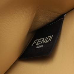 Fendi Beige Woven Leather and Straw Peekaboo Medium Iseeu Top Handle Bag