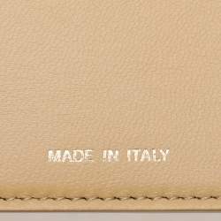Fendi Beige Woven Leather and Straw Peekaboo Medium Iseeu Top Handle Bag