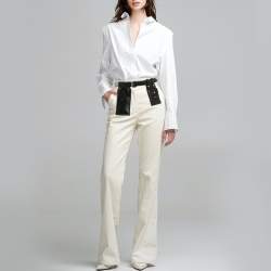 Pre Owned Fendi Black Glacier Leather Utility Pouch Belt Bag