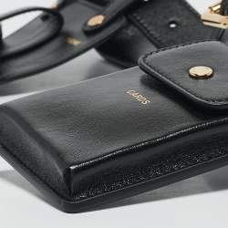 Pre Owned Fendi Black Glacier Leather Utility Pouch Belt Bag