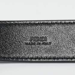 Pre Owned Fendi Black Glacier Leather Utility Pouch Belt Bag