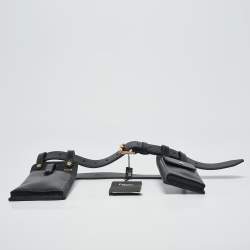 Pre Owned Fendi Black Glacier Leather Utility Pouch Belt Bag