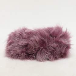 Pre Owned Fendi Purple For Fur and Leather Small First Clutch