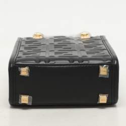 Pre Owned Fendi Black Leather Mini Sunshine Tote