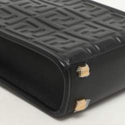 Pre Owned Fendi Black Leather Mini Sunshine Tote