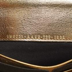 Pre Owned Fendi Gold Zucca Embossed Leather FF Flap Continental Wallet