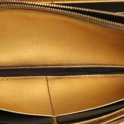 Pre Owned Fendi Gold Zucca Embossed Leather FF Flap Continental Wallet