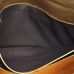 Pre Owned Fendi Gold Zucca Embossed Leather FF Flap Continental Wallet