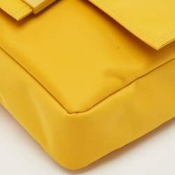 Fendi Yellow Nylon Medium Baguette Messenger Bag