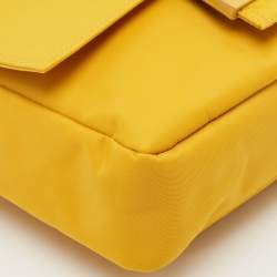 Fendi Yellow Nylon Medium Baguette Messenger Bag