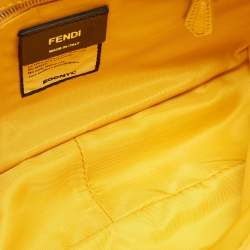 Fendi Yellow Nylon Medium Baguette Messenger Bag