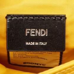 Fendi Yellow Nylon Medium Baguette Messenger Bag