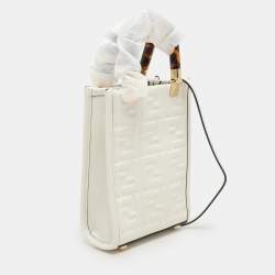 Fendi White Leather Mini Sunshine Tote