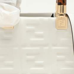 Fendi White Leather Mini Sunshine Tote