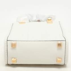 Fendi White Leather Mini Sunshine Tote