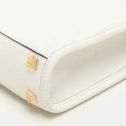 Fendi White Leather Mini Sunshine Tote