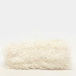 Fendi White Shearling Fur and Leather Fendi First Clutch