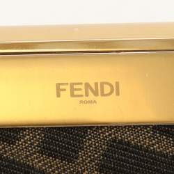 Pre Owned Fendi White Shearling Fur and Leather Fendi First Clutch