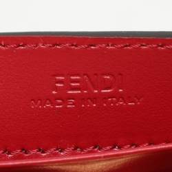 Fendi Red/Brown Zucca Leather F is Fendi Continental Wallet
