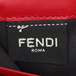 Fendi Red/Brown Zucca Leather F is Fendi Continental Wallet