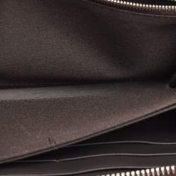 Fendi Brown Leather Logo Embossed Zip Around Wallet
