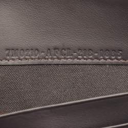 Fendi Brown Leather Logo Embossed Zip Around Wallet