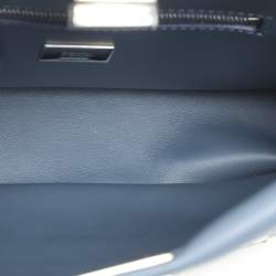 Fendi Blue/White Woven Leather Mini Peekaboo Top Handle Bag