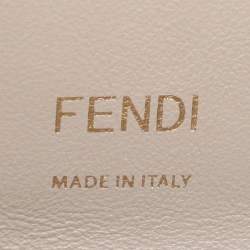 Fendi Grey Raffia and Leather Baguette Bag