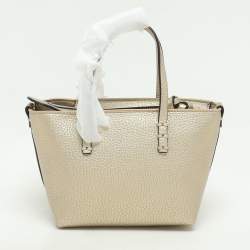 Fendi Gold Leather Selleria Mini Roll Tote