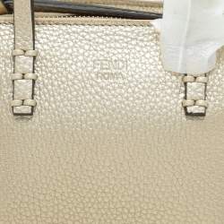 Fendi Gold Leather Selleria Mini Roll Tote