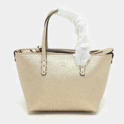 Fendi Gold Leather Selleria Mini Roll Tote