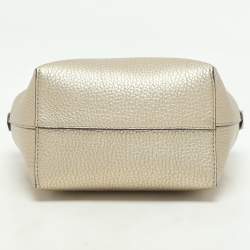 Fendi Gold Leather Selleria Mini Roll Tote