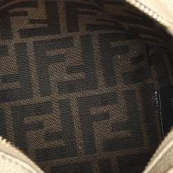 Fendi Gold Leather Selleria Mini Roll Tote