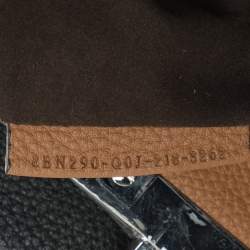 Pre Owned Fendi Black Selleria Leather Medium Peekaboo Top Handle Bag