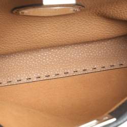 Pre Owned Fendi Black Selleria Leather Medium Peekaboo Top Handle Bag