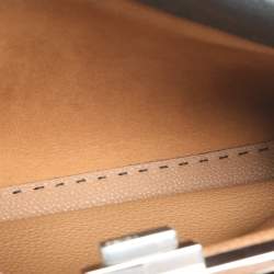 Pre Owned Fendi Black Selleria Leather Medium Peekaboo Top Handle Bag