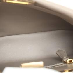 Fendi Toupe/White Woven Leather Mini Peekaboo Top Handle Bag