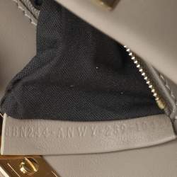 Fendi Toupe/White Woven Leather Mini Peekaboo Top Handle Bag