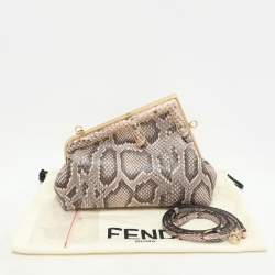 Fendi Pink/Brown Python and Leather Small First Clutch