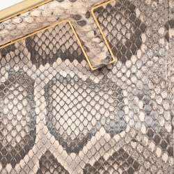Fendi Pink/Brown Python and Leather Small First Clutch
