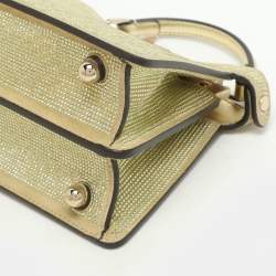 Pre Owned Fendi Green Suede Embellished Peekaboo ISeeU Petite Bag