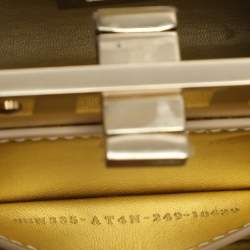 Pre Owned Fendi Green Suede Embellished Peekaboo ISeeU Petite Bag